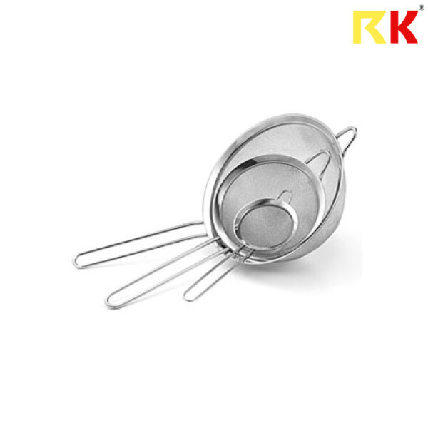 Set of 3 Fine Mesh Strainer, Stainless Steel Fine Mesh Sieve